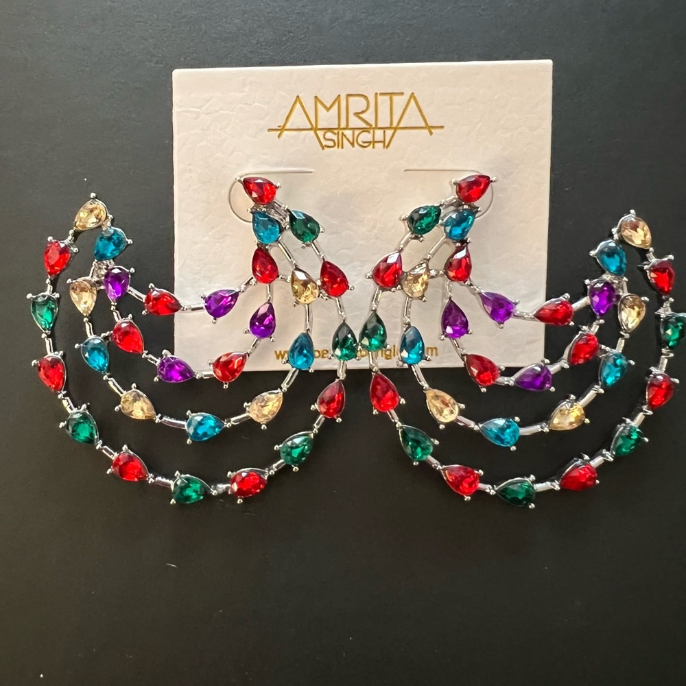 Oversized crescent shaped earrings